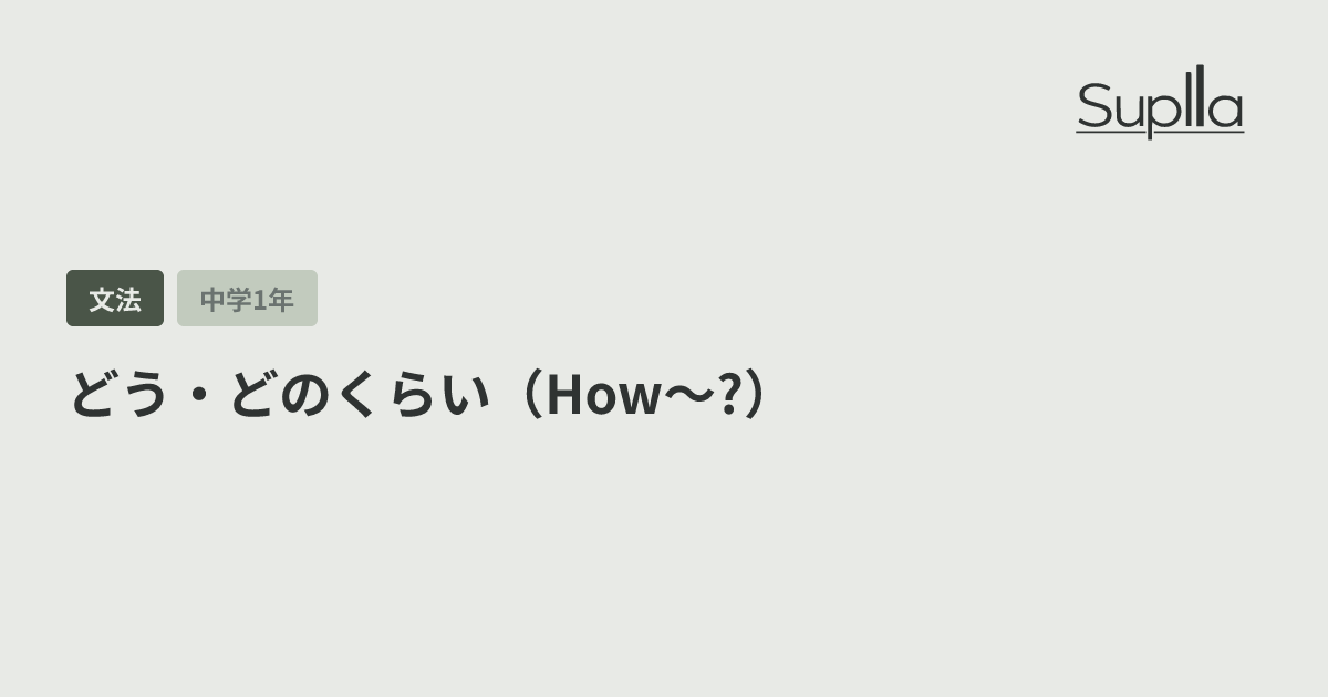 どう・どのくらい（How〜?）